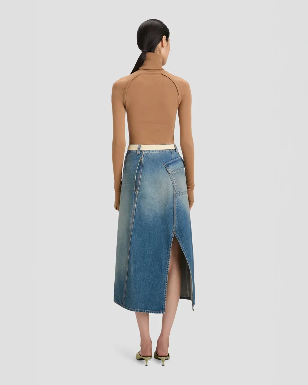 Asymmetric Utility Skirt Washed Blue - Image 5