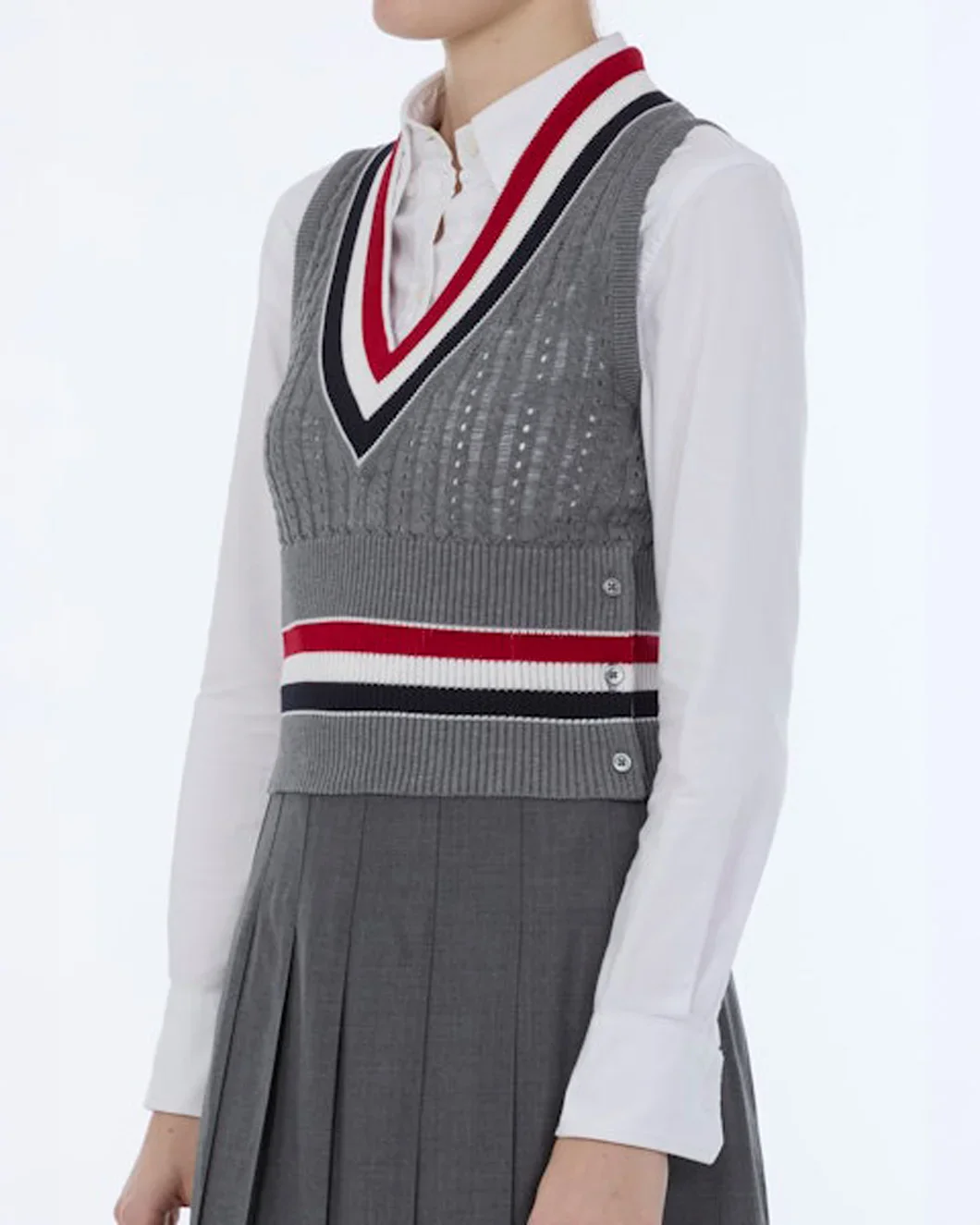Baby Ladder Cable V-Neck Vest - Image 3