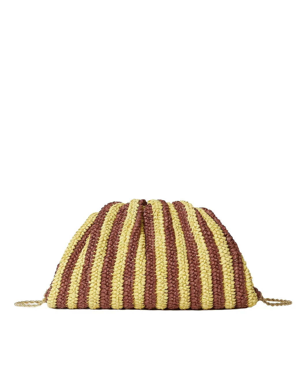 Bailey Brown/Butter Stripe Dome Clutch
