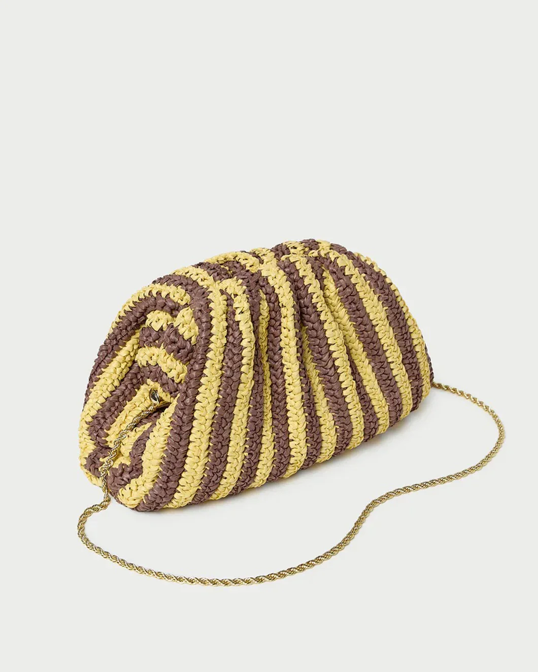 Bailey Brown/Butter Stripe Dome Clutch - Image 2