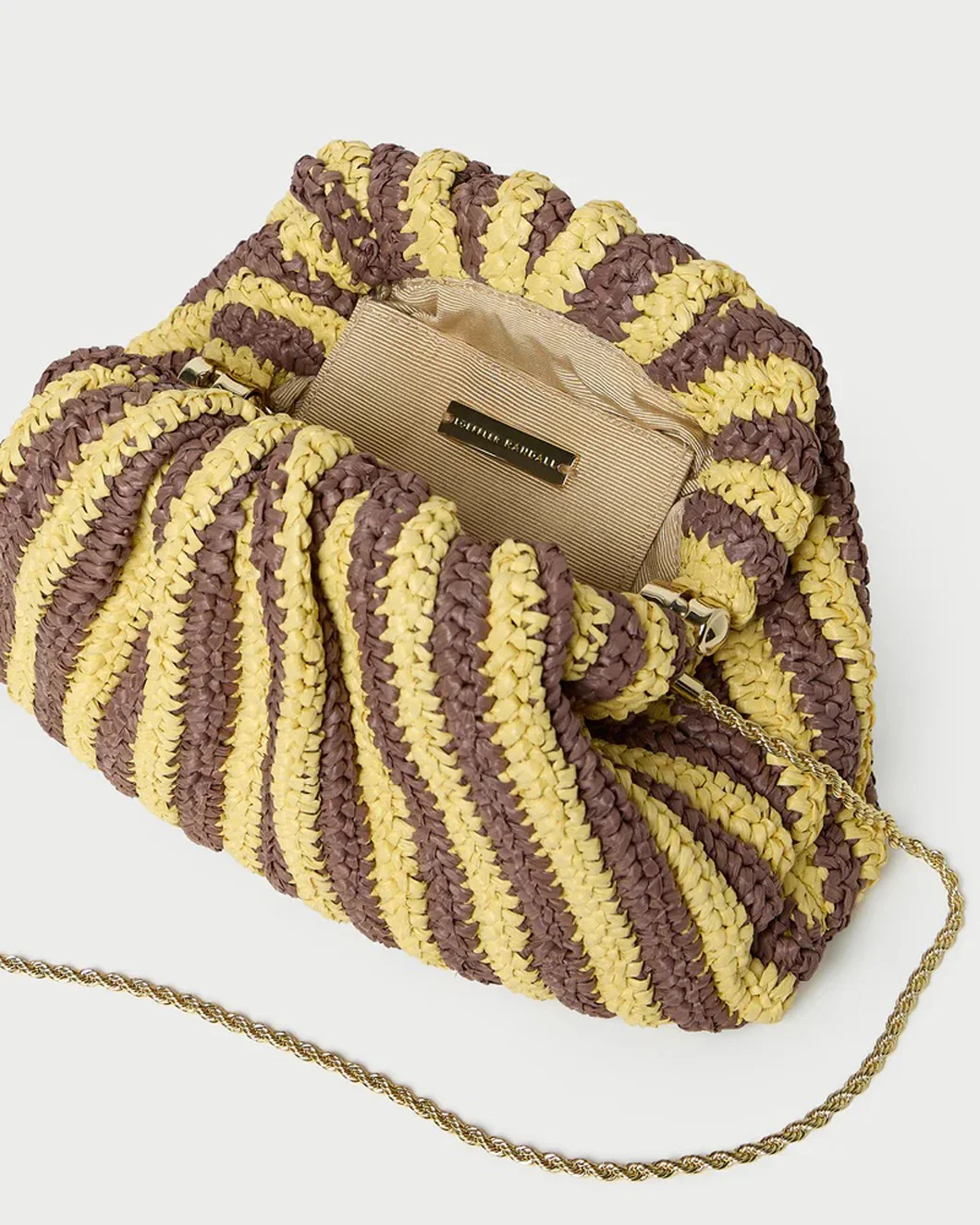 Bailey Brown/Butter Stripe Dome Clutch - Image 3
