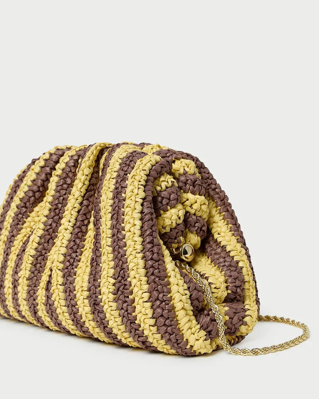 Bailey Brown/Butter Stripe Dome Clutch - Image 4