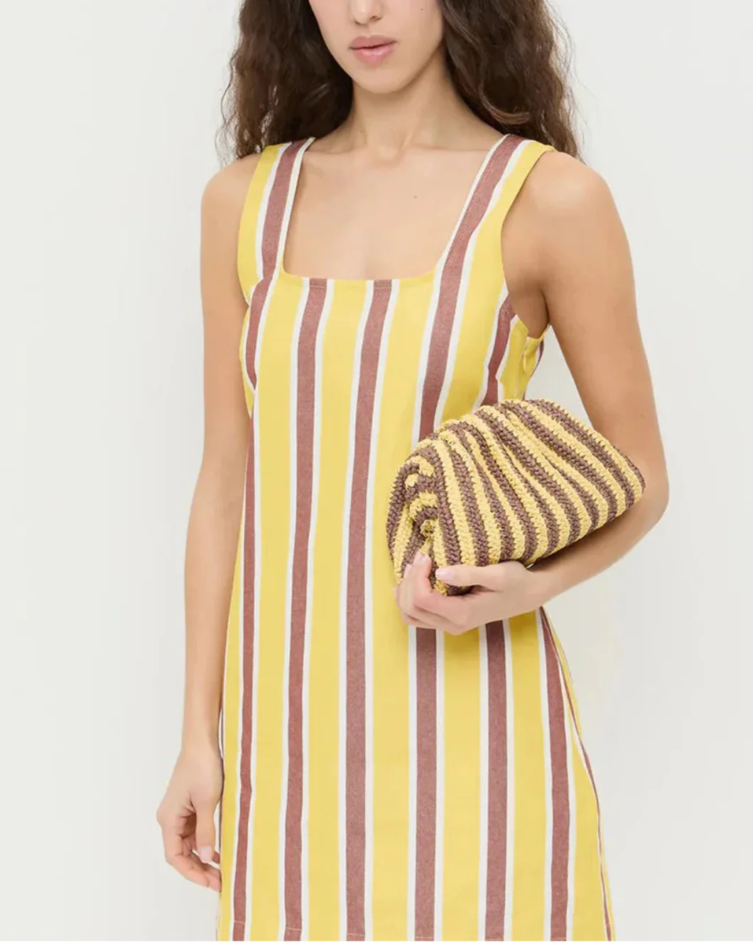 Bailey Brown/Butter Stripe Dome Clutch - Image 5