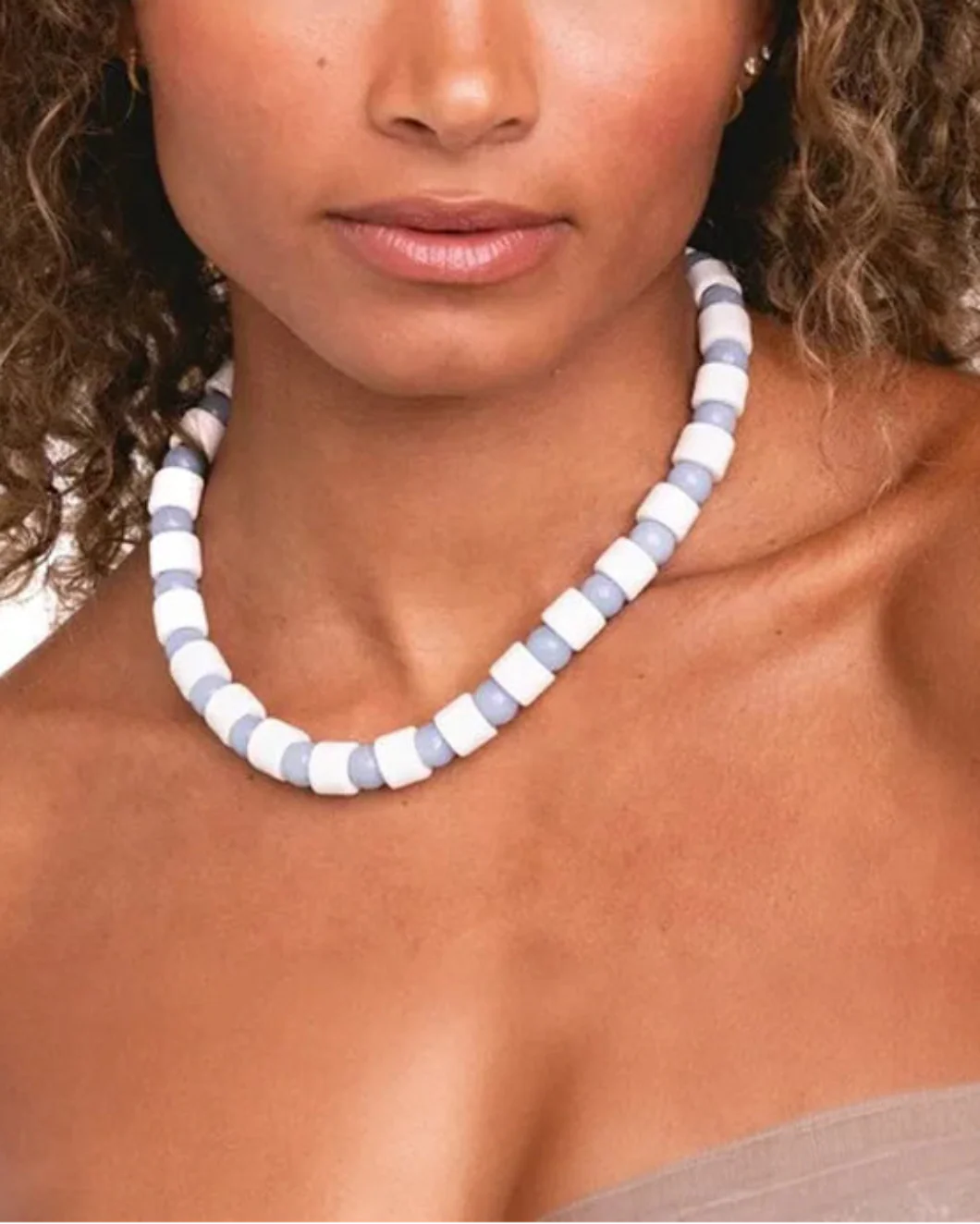 Blank & Blue Lace Agate Sundry Bead One Necklace - Image 3