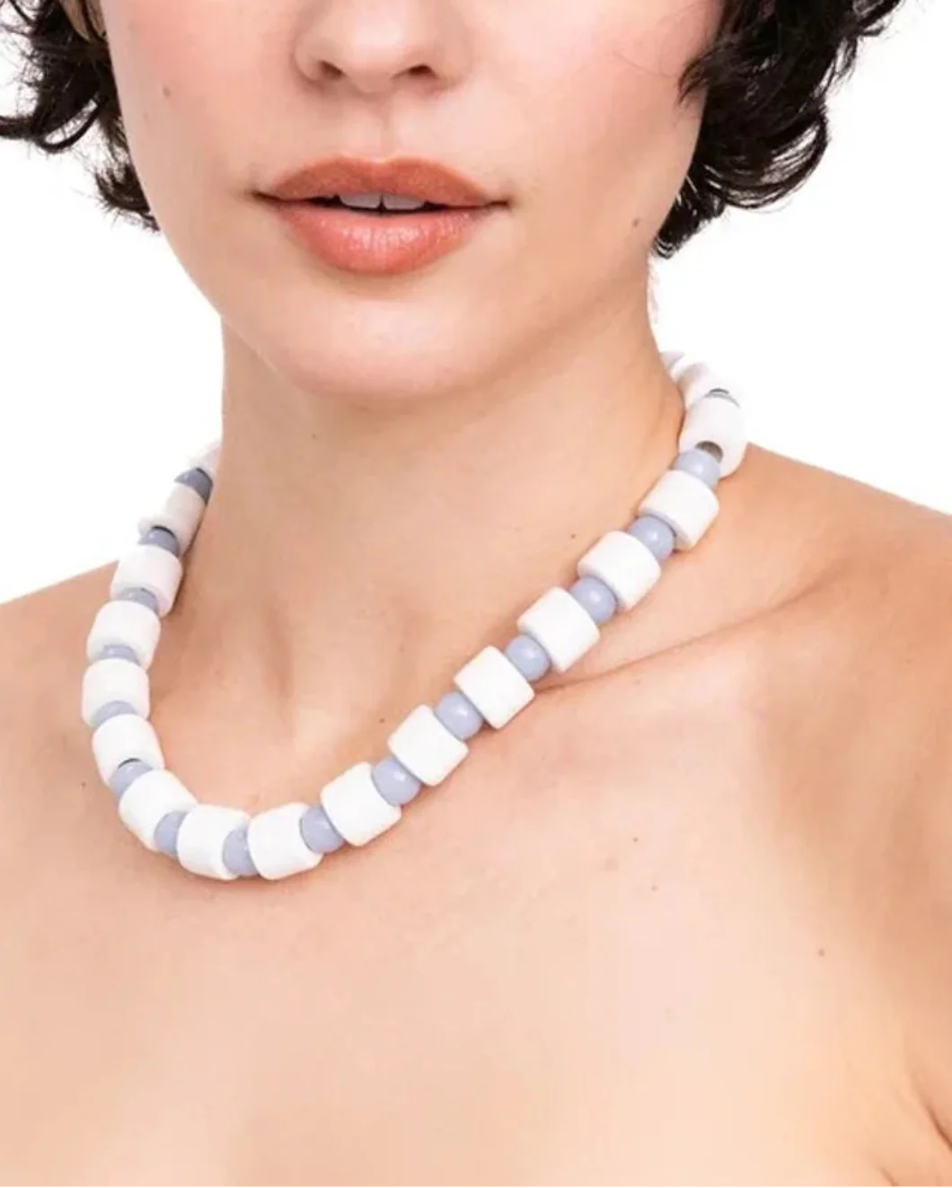 Blank & Blue Lace Agate Sundry Bead Two Necklace - Image 3