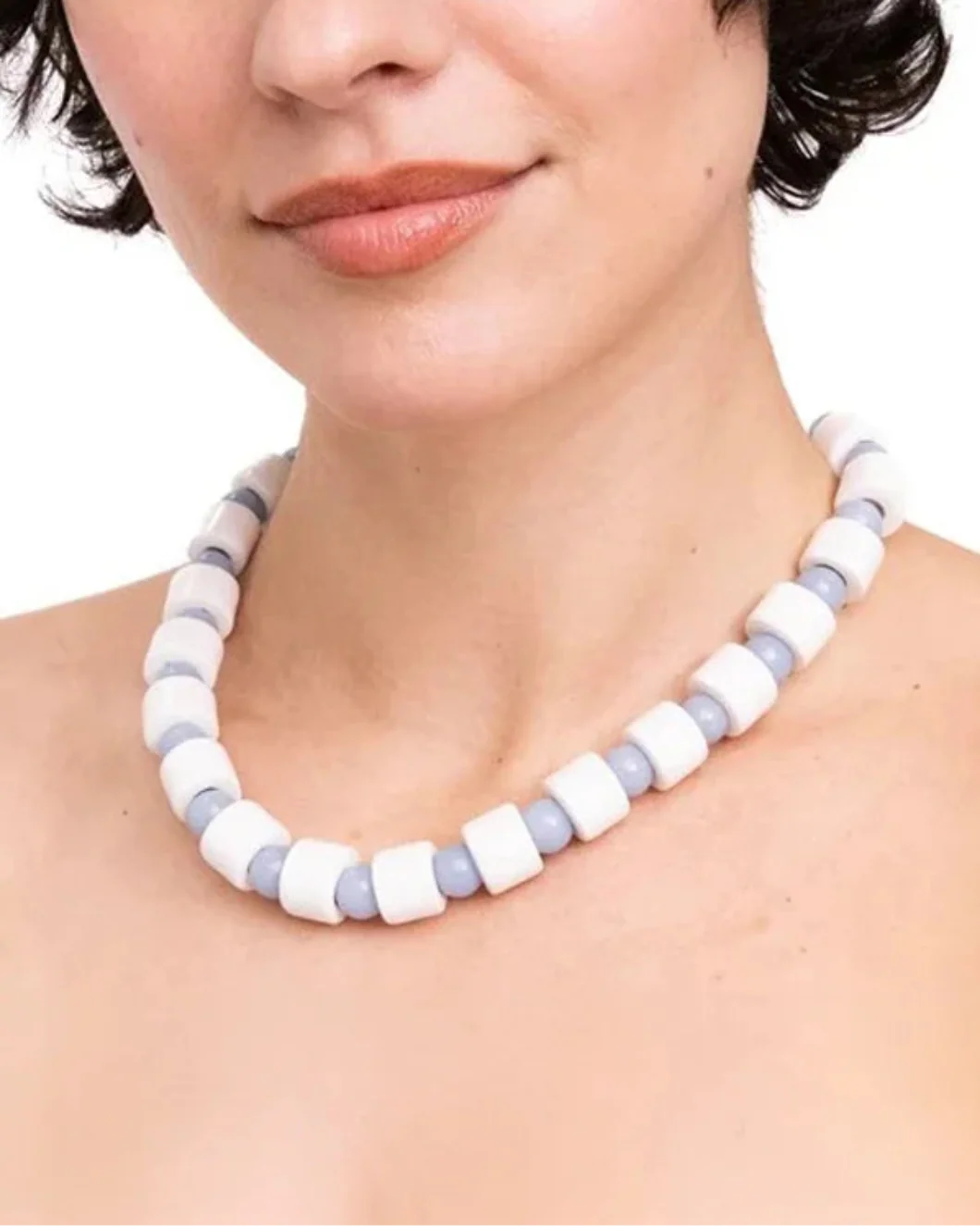 Blank & Blue Lace Agate Sundry Bead Two Necklace - Image 4