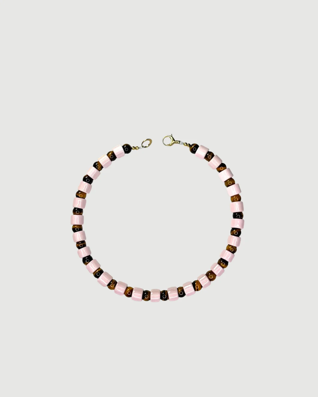 Blush & Tigers Eyes Sundry Bead One Necklace