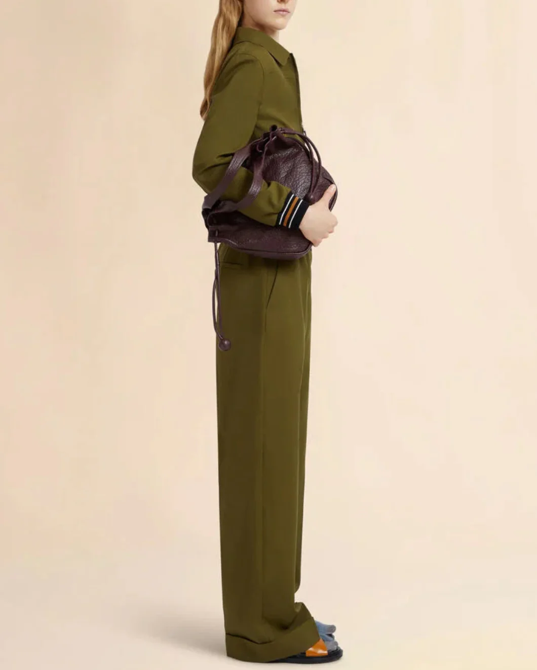 Green Tropical Wool Bomber Jacket - Image 3