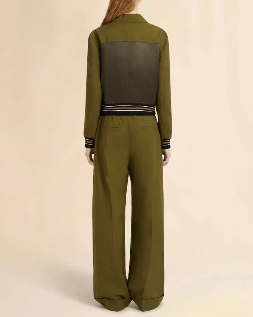 Green Tropical Wool Bomber Jacket - Image 4
