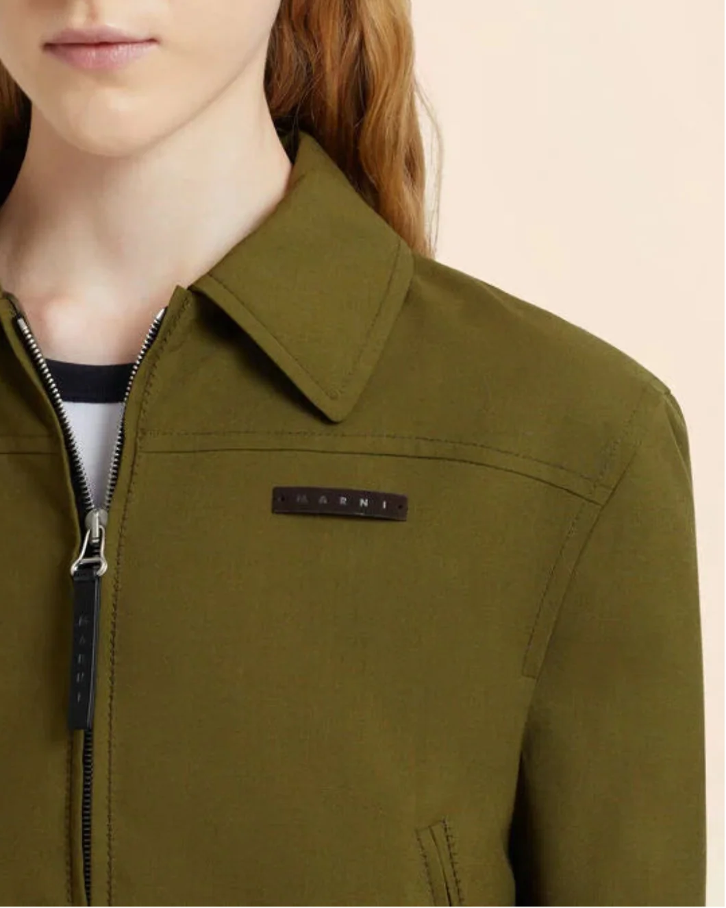 Green Tropical Wool Bomber Jacket - Image 5