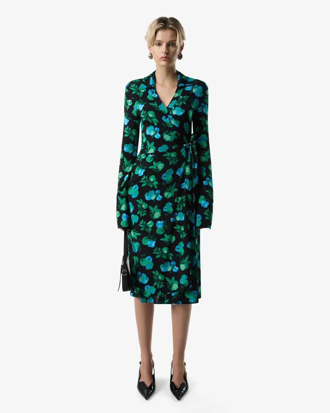 C-Logo Print Wrap Blouse Dress - Image 3