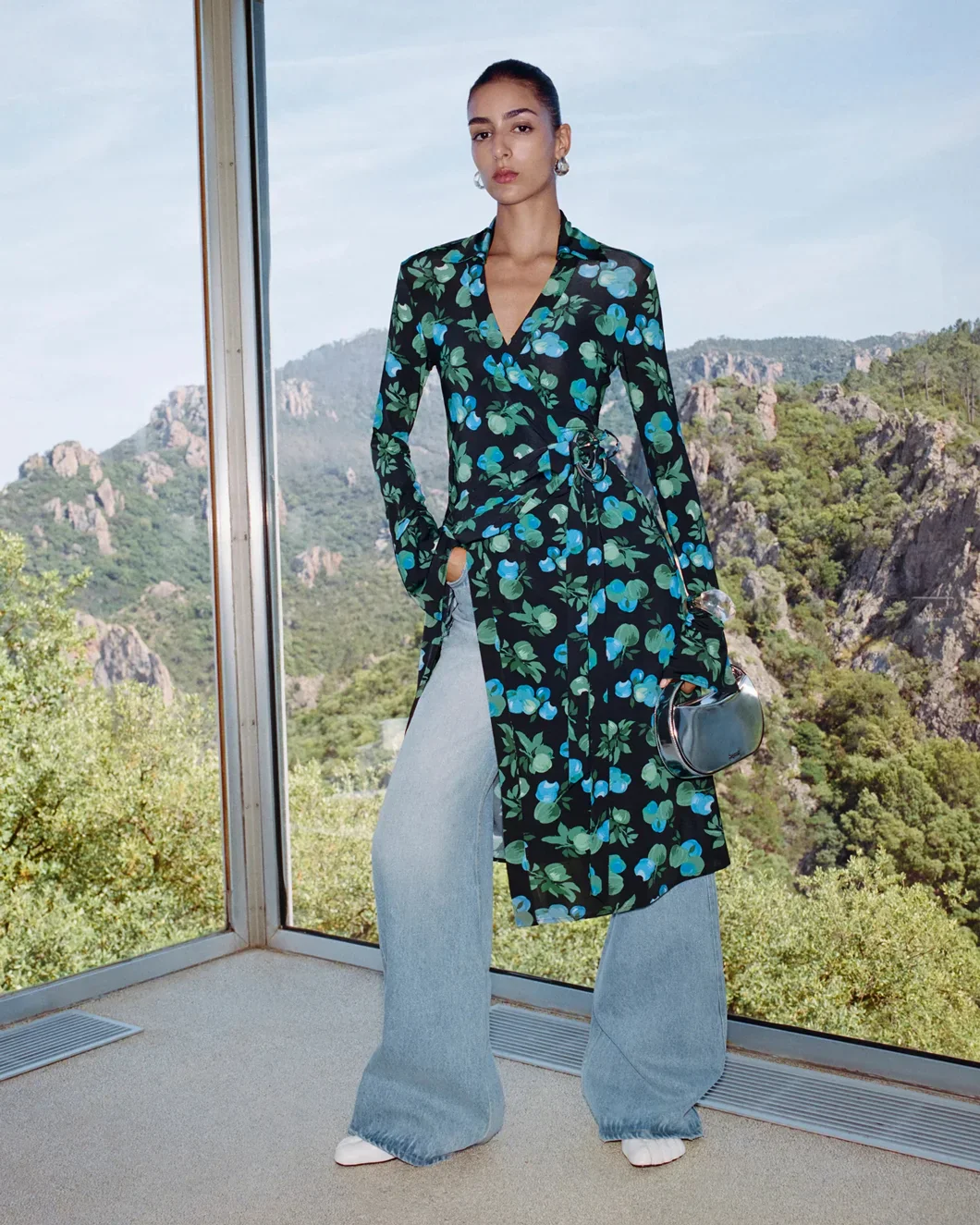 C-Logo Print Wrap Blouse Dress - Image 6
