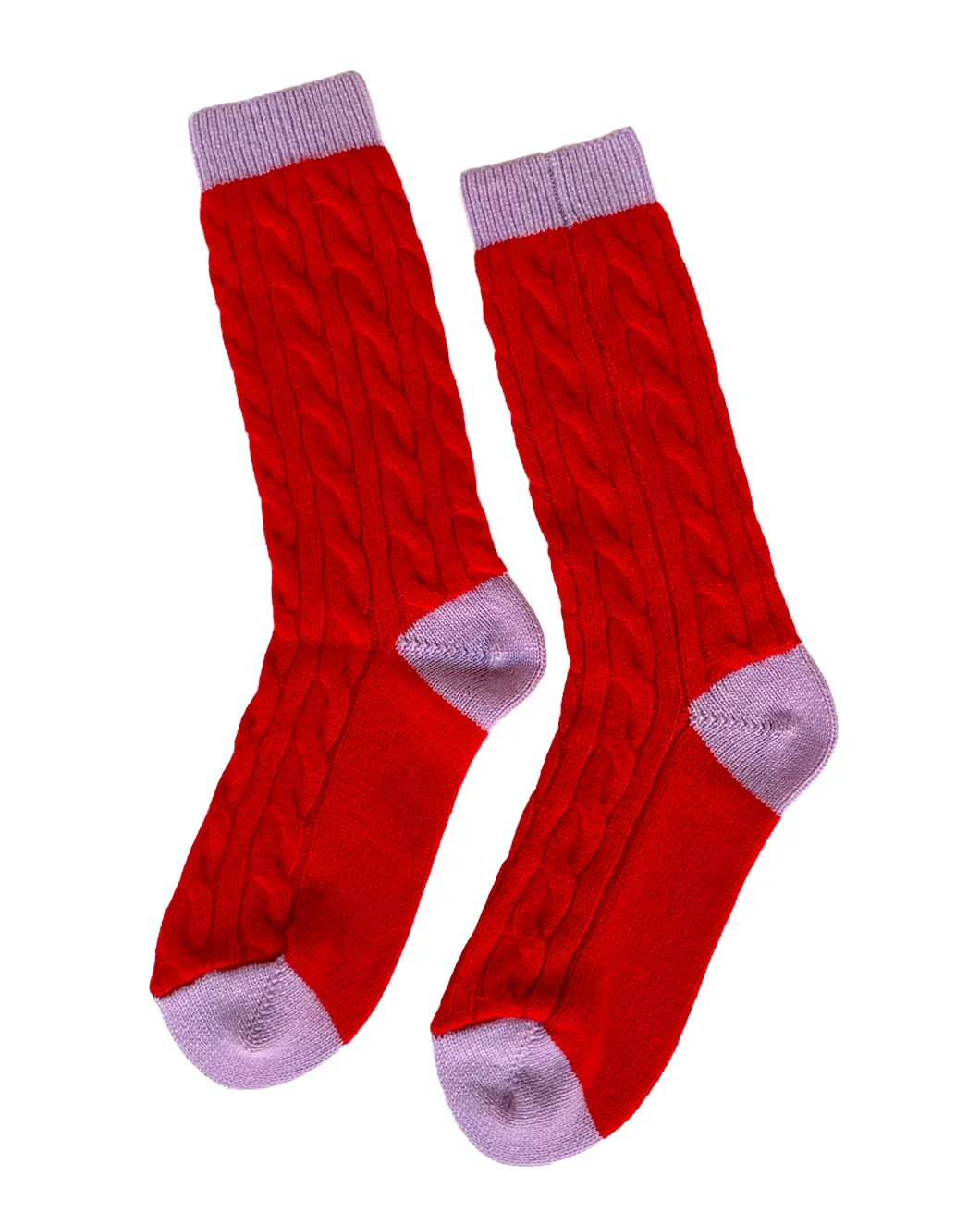Cable Socks Chili Dusk