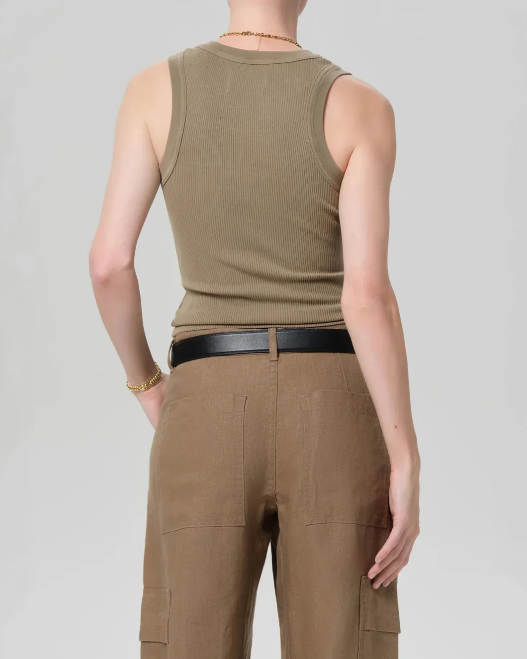 Caralyn Tank Dark Khaki - Image 4