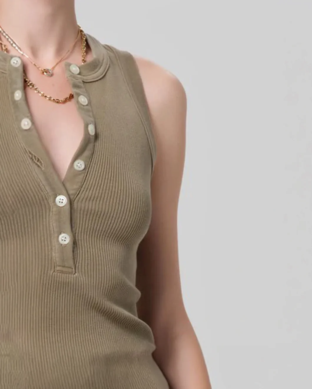 Caralyn Tank Dark Khaki - Image 5