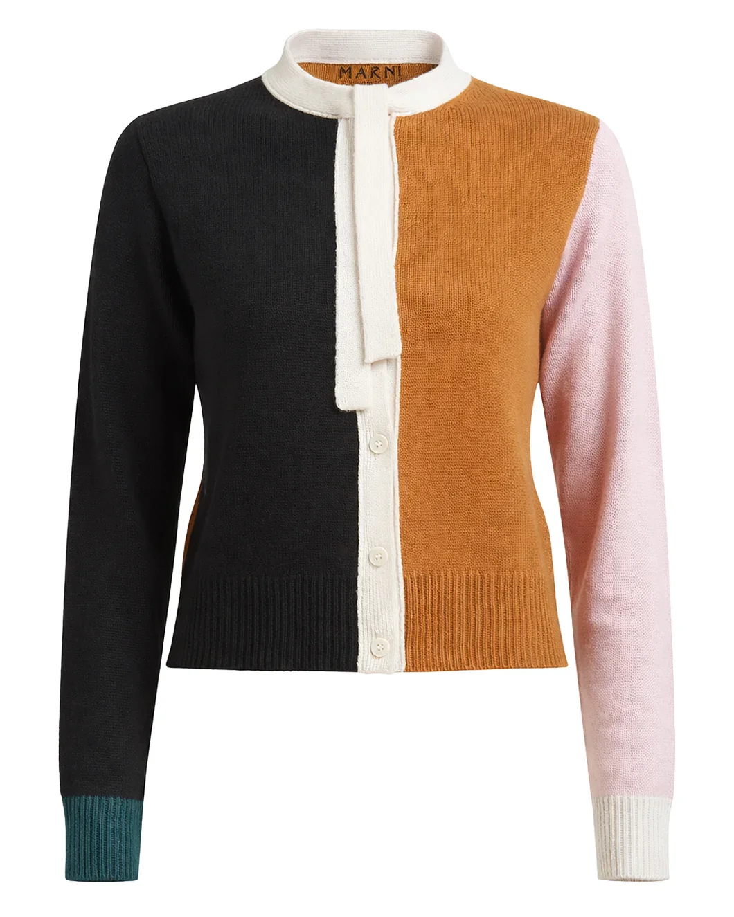 Cashmere Color-Block Cardigan