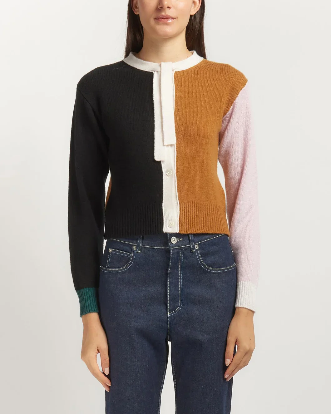 Cashmere Color-Block Cardigan - Image 2