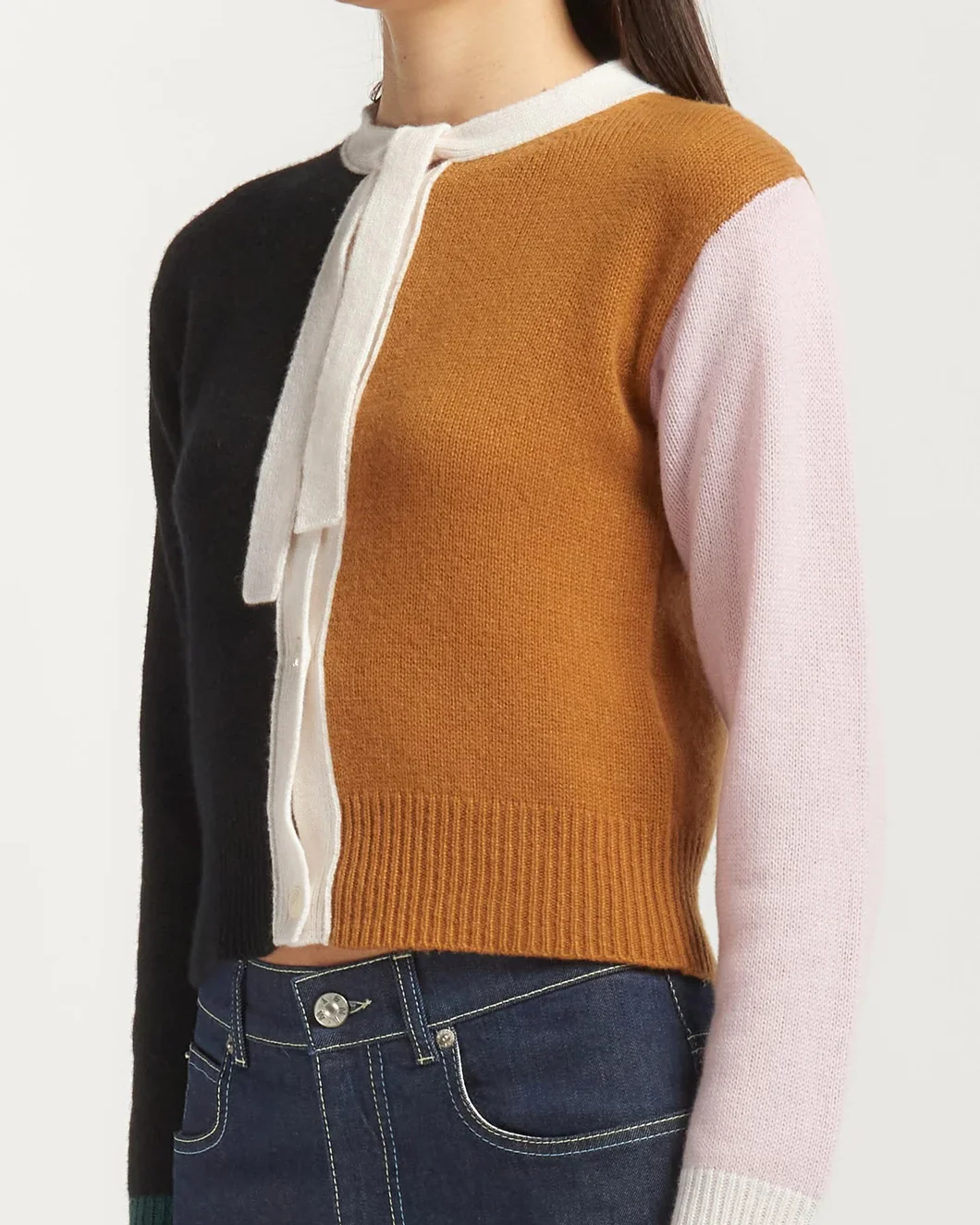 Cashmere Color-Block Cardigan - Image 3