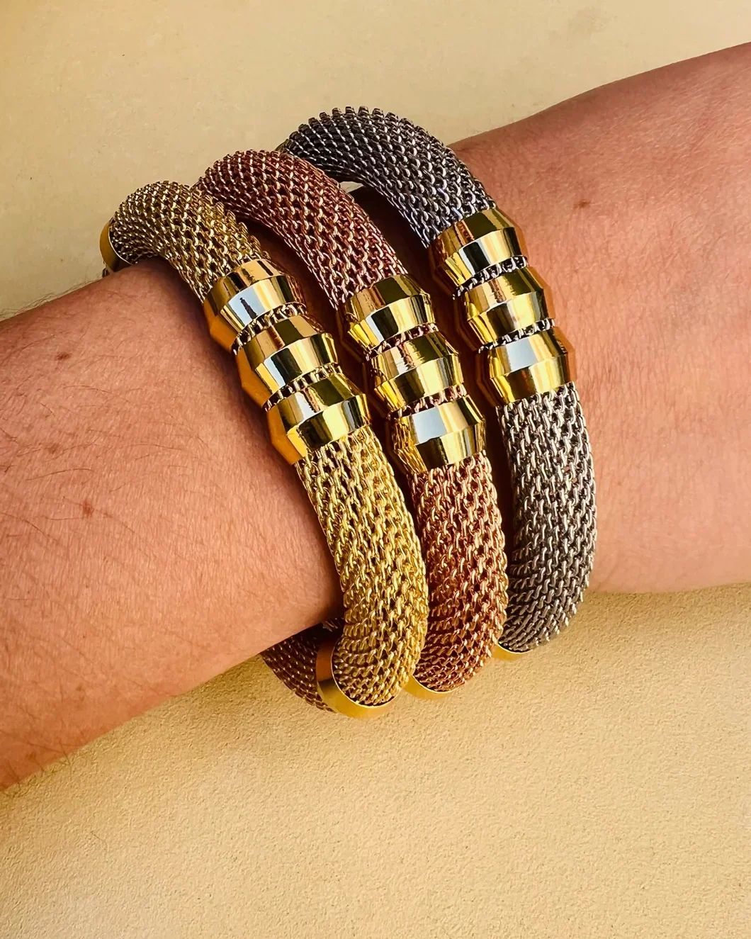 Classic Mesh Bracelet Two Tone - Image 4