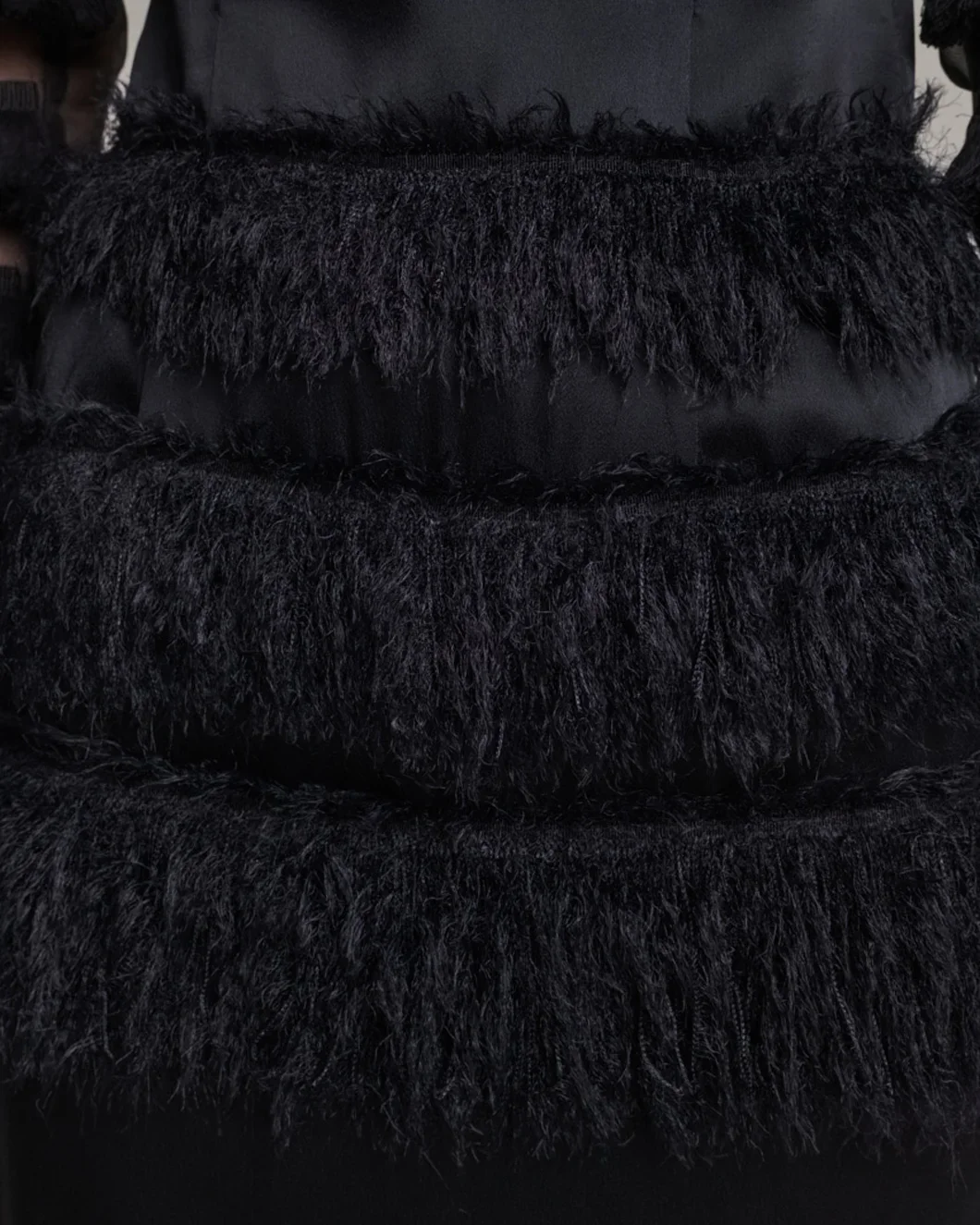 Combined Fringe Satin Dress - Image 9