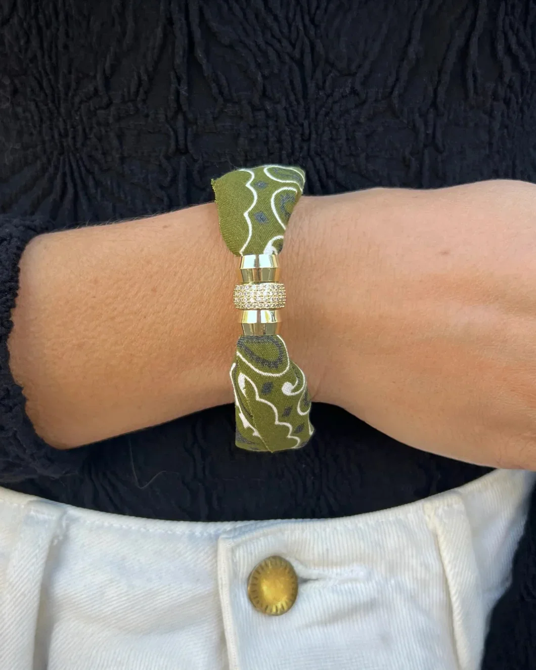 Cooler Weather Bandana Bracelet - Olive - Image 2