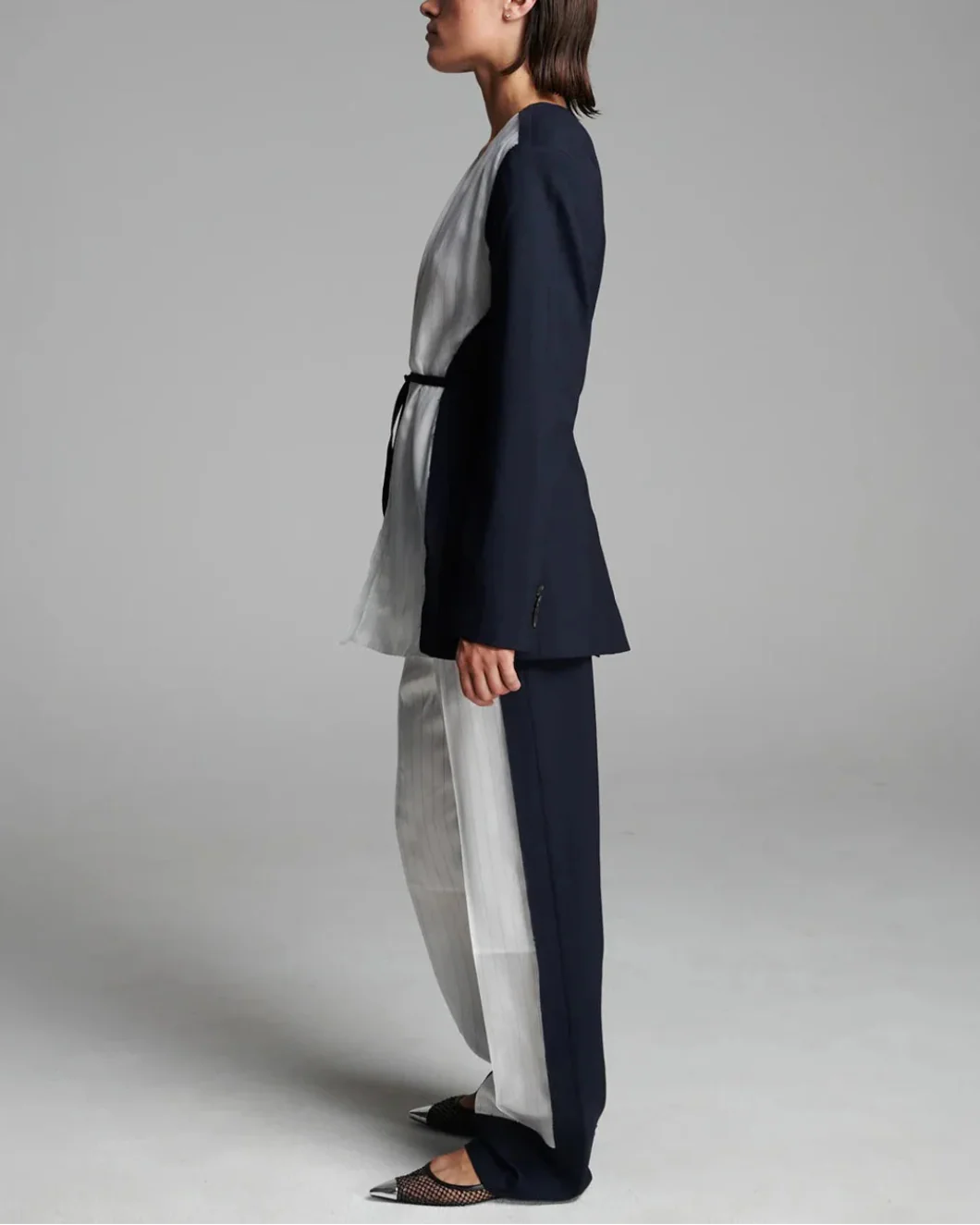 Cord Waisted Jacket Navy - Image 3