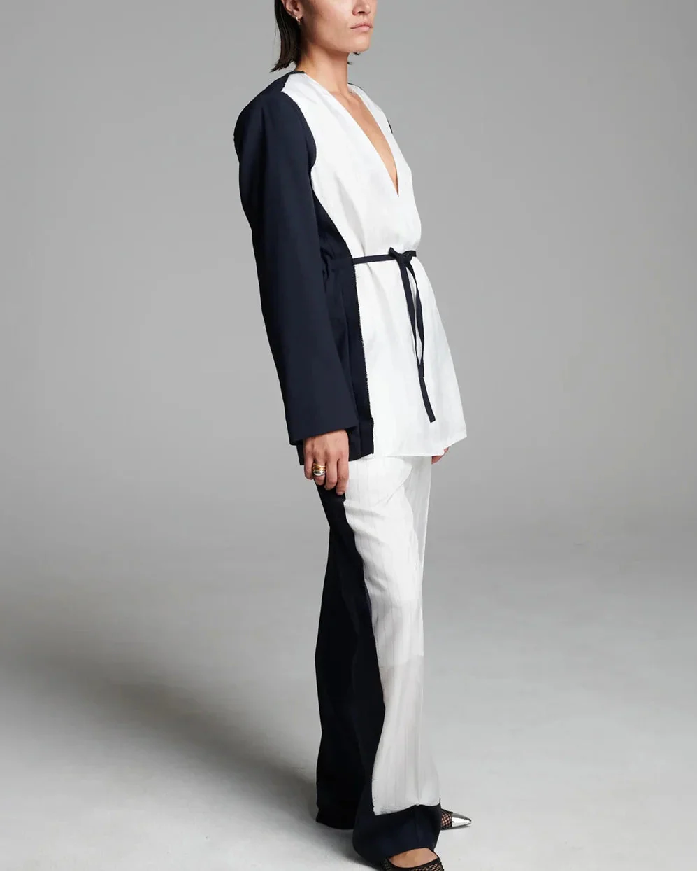Cord Waisted Jacket Navy - Image 6