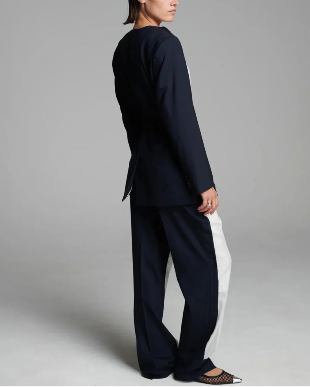 Cord Waisted Jacket Navy - Image 7