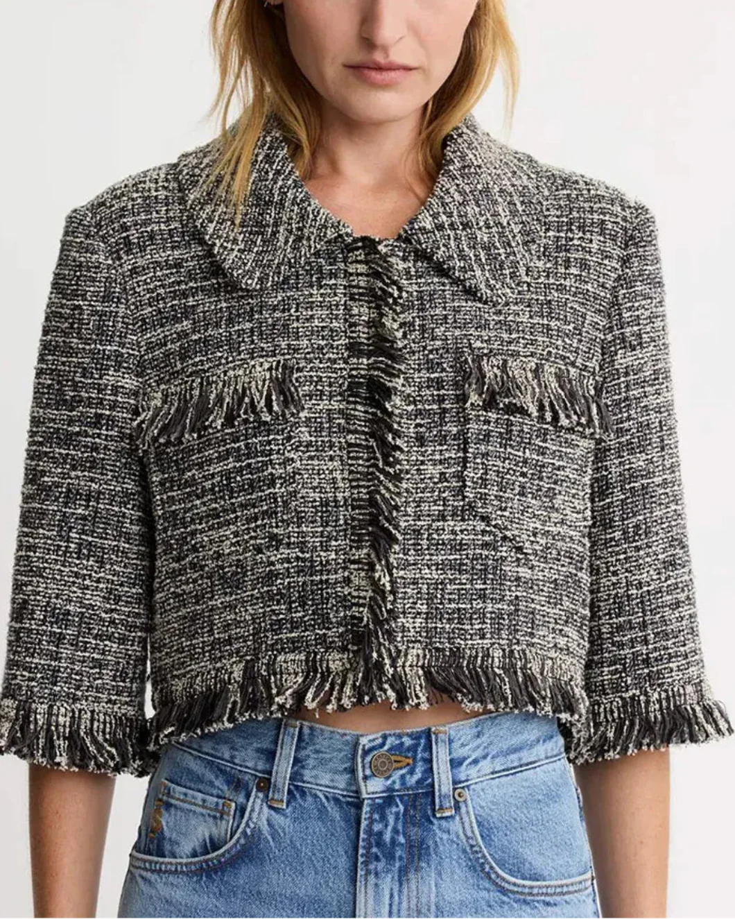 Cropped Sleeve Mini Jacket - Image 2