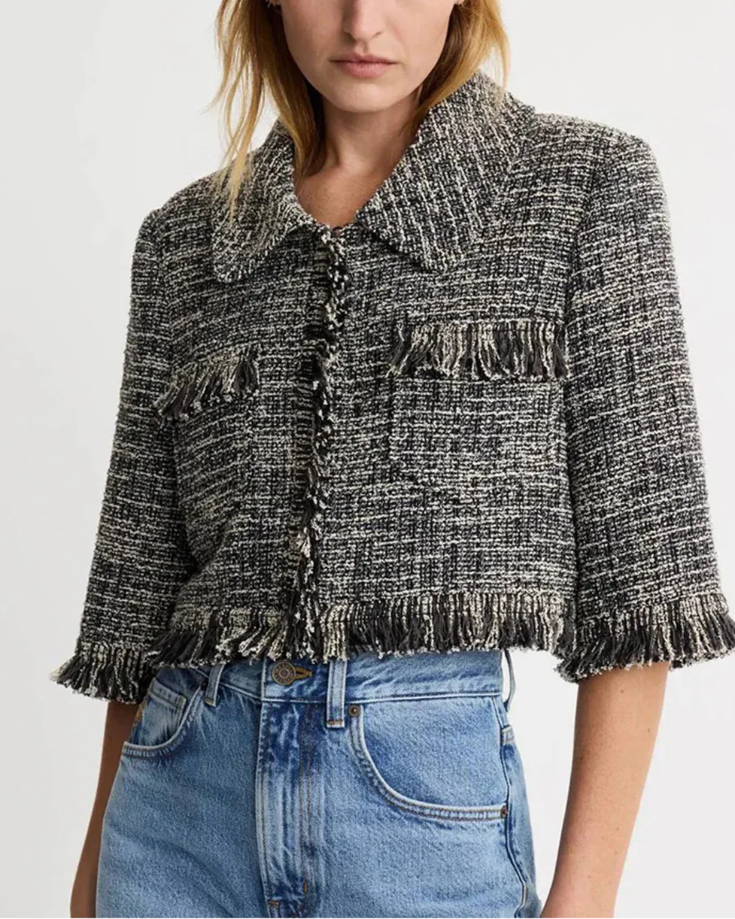 Cropped Sleeve Mini Jacket - Image 5