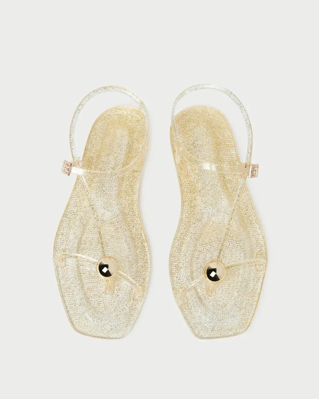 Dana Champagne Strappy Jelly Sandal - Image 2