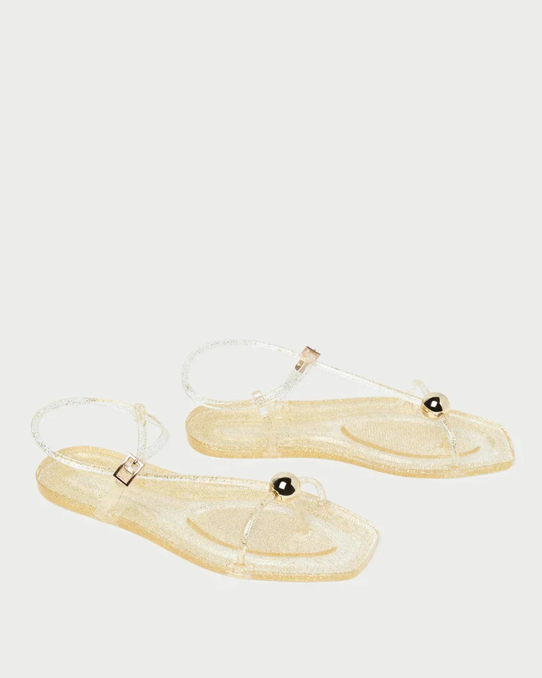 Dana Champagne Strappy Jelly Sandal - Image 3