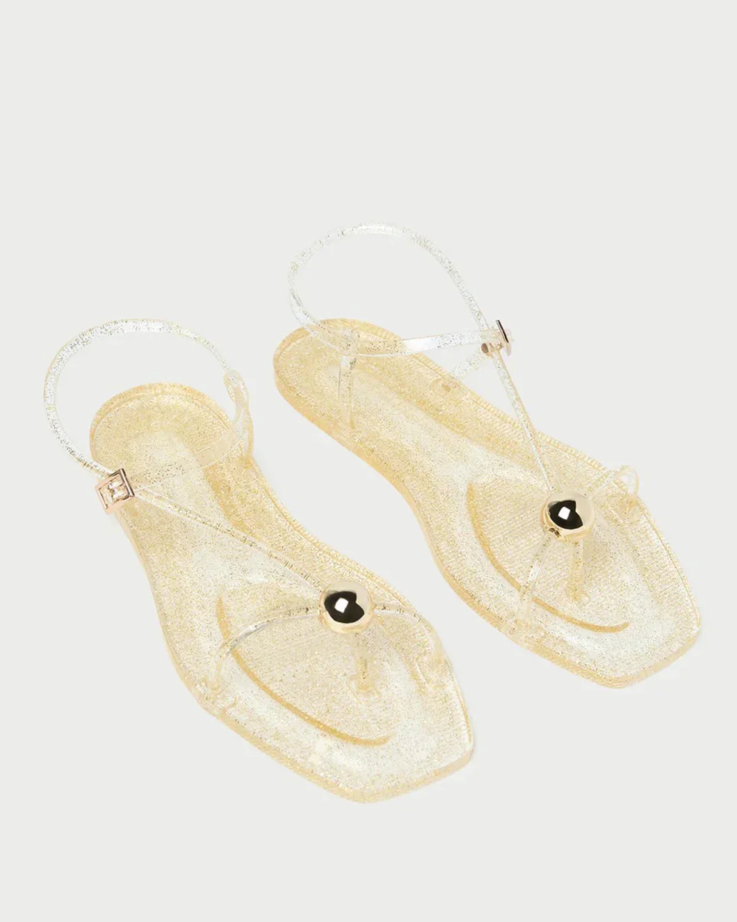 Dana Champagne Strappy Jelly Sandal - Image 4