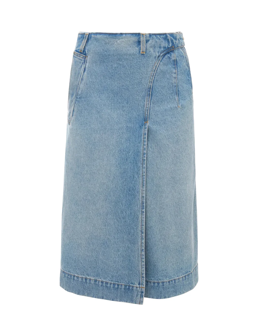 Denim Wrap Detail Skirt