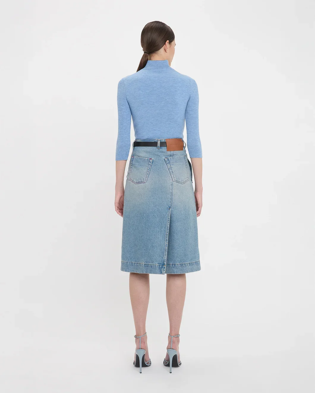 Denim Wrap Detail Skirt - Image 4