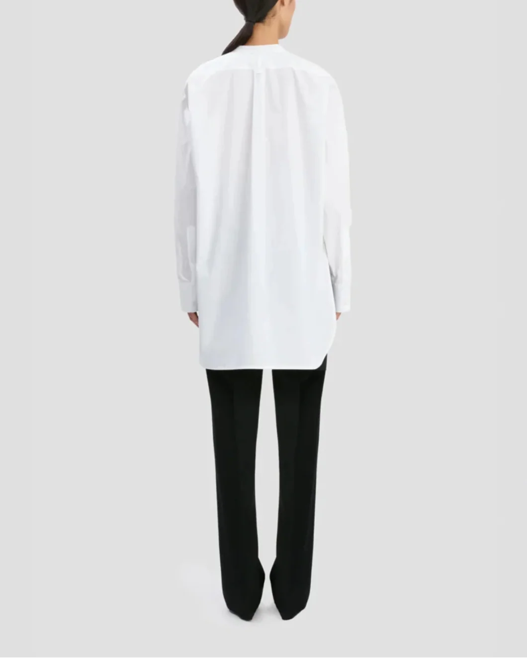 Double Bib Detail Shirt In White - Image 4