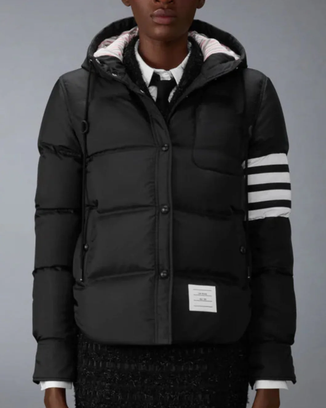 Shiny Ripstop Lightweight Down Filled 4-Bar Jacket - Image 2