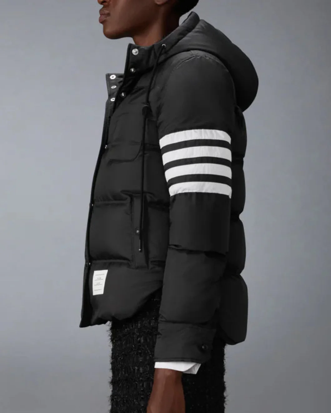 Shiny Ripstop Lightweight Down Filled 4-Bar Jacket - Image 3