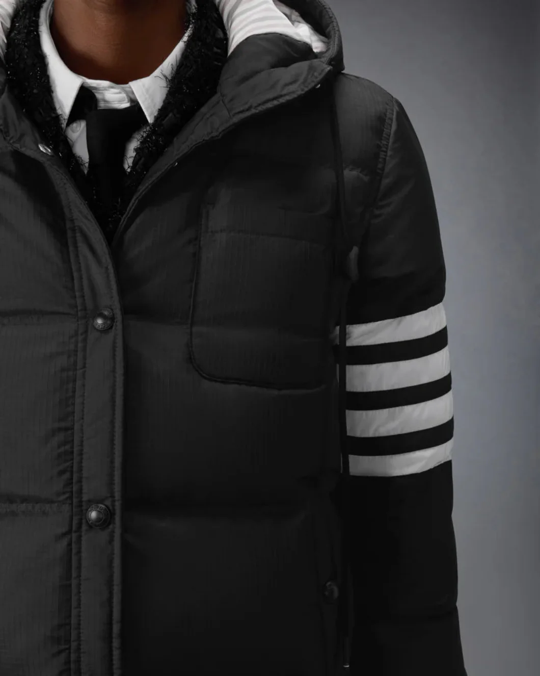 Shiny Ripstop Lightweight Down Filled 4-Bar Jacket - Image 5