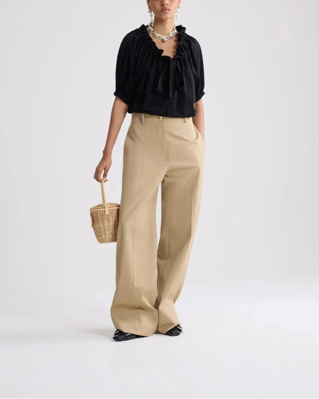 Drawstring T-Shirt in Organic Cotton - Image 2