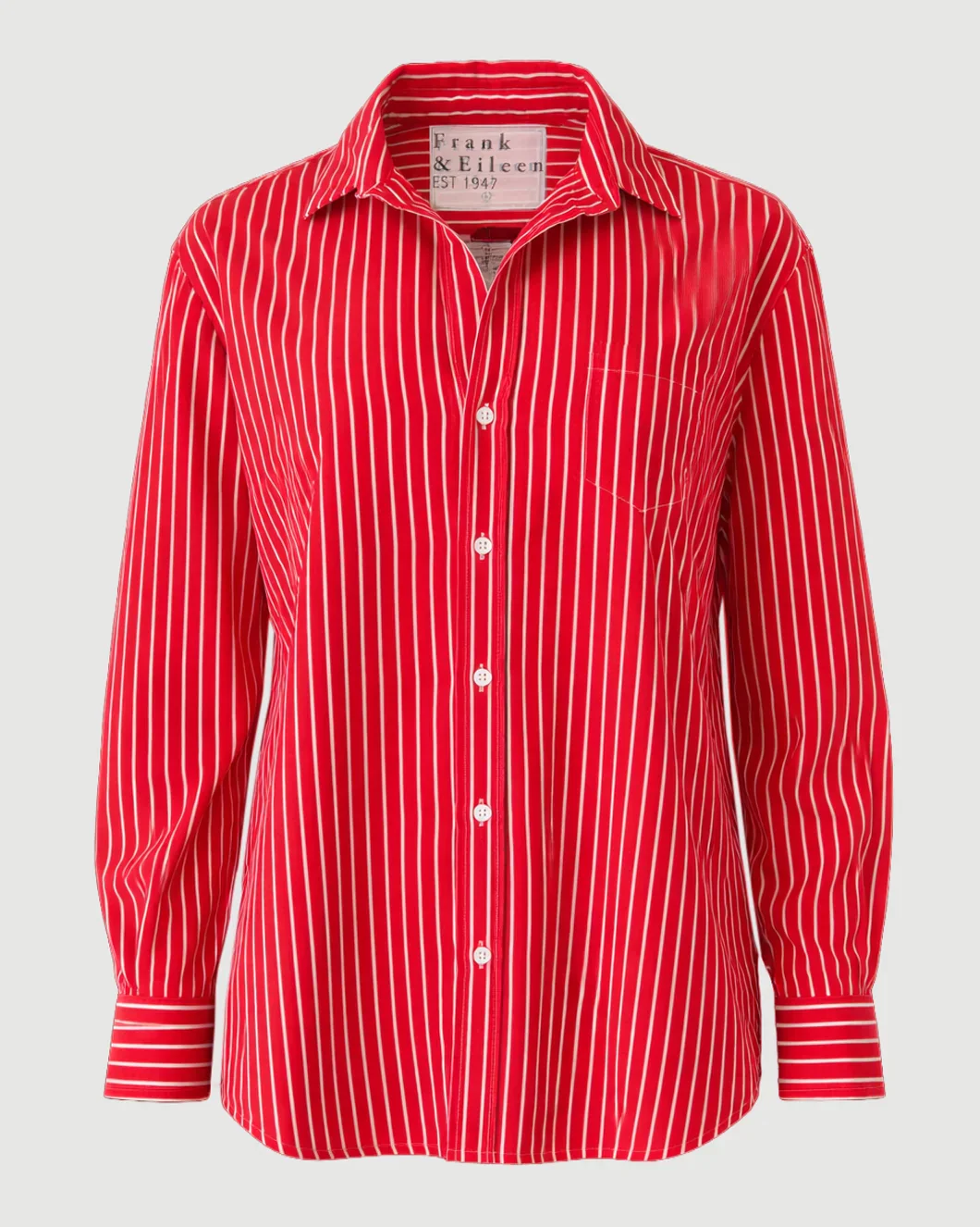Eileen Button Up Red Stripe