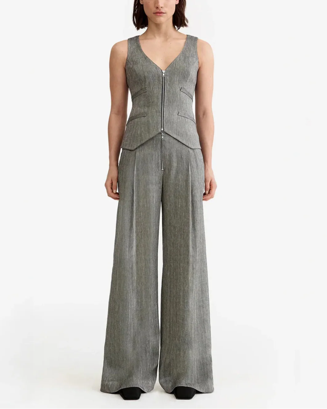 Exposed Zip Pleated Pant - Image 2