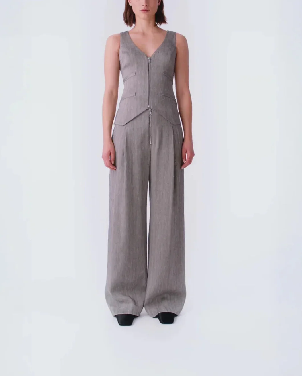 Exposed Zip Pleated Pant - Image 6