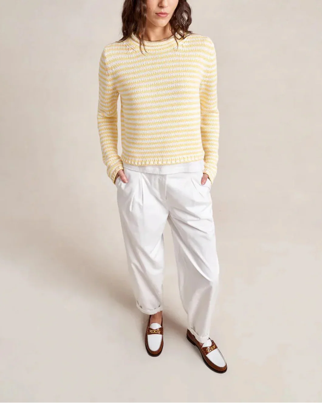 Fine Stripe Mini Marina Sweater Sunshine - Image 2