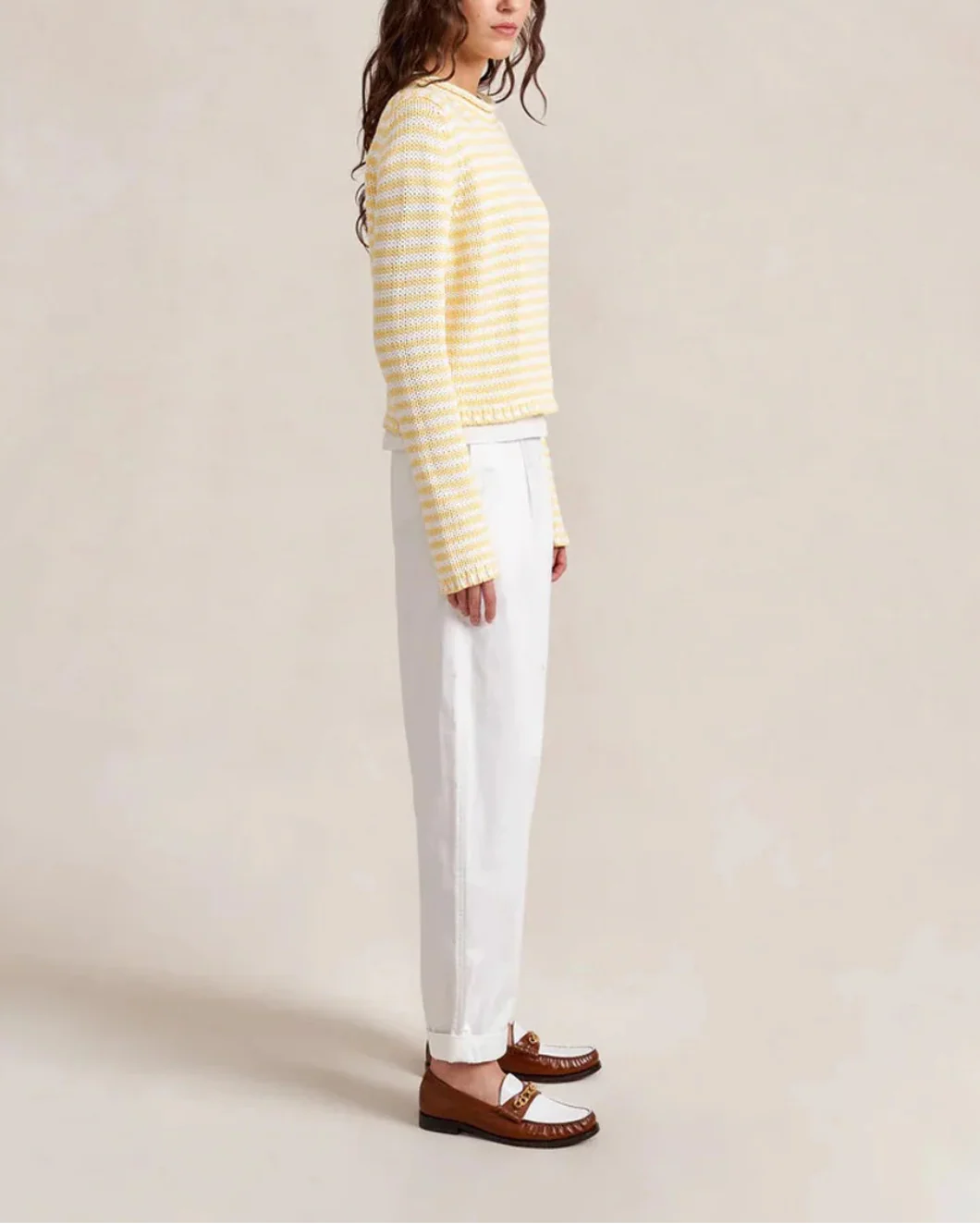 Fine Stripe Mini Marina Sweater Sunshine - Image 3