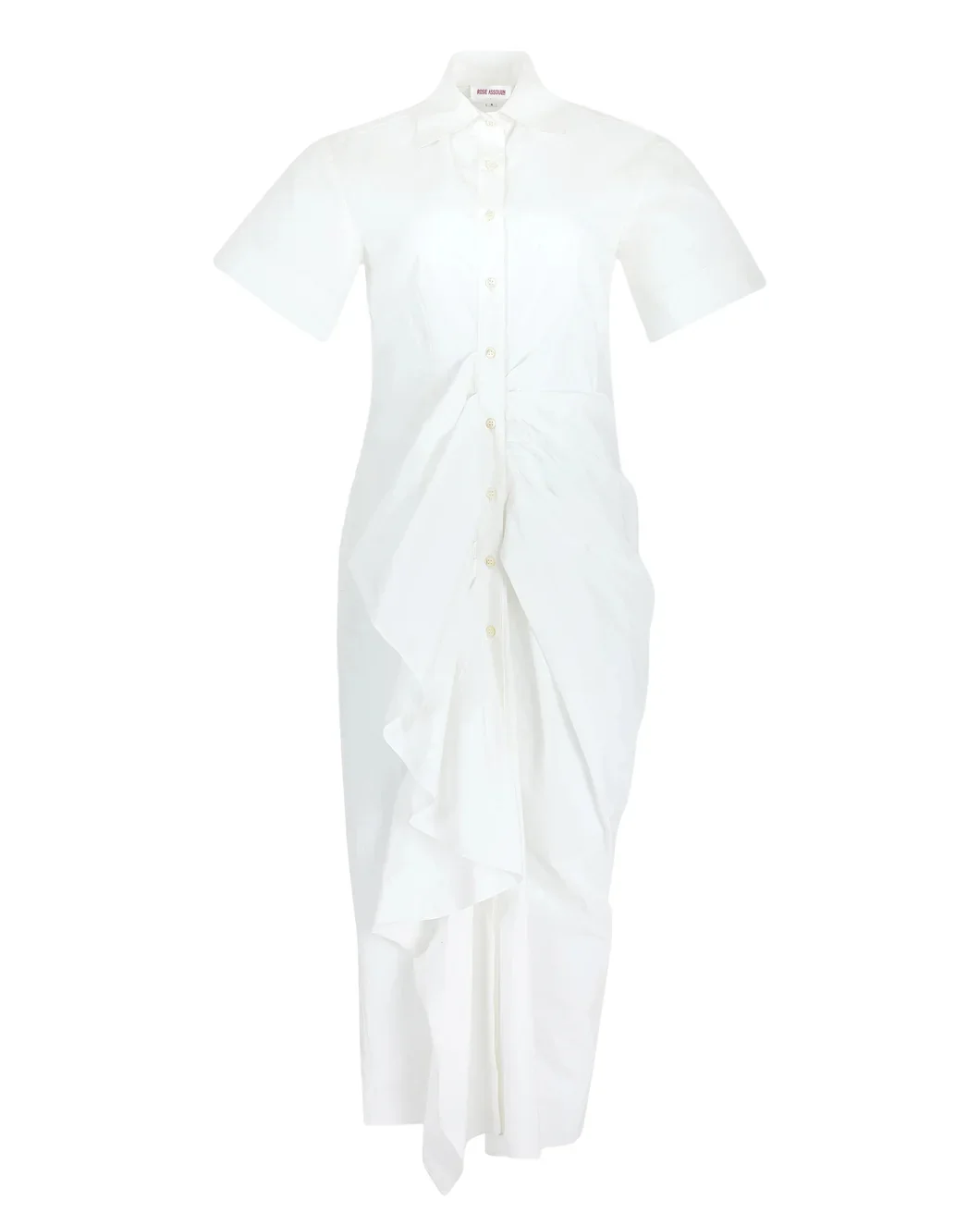 Gathered Ruffle Shirt Dress