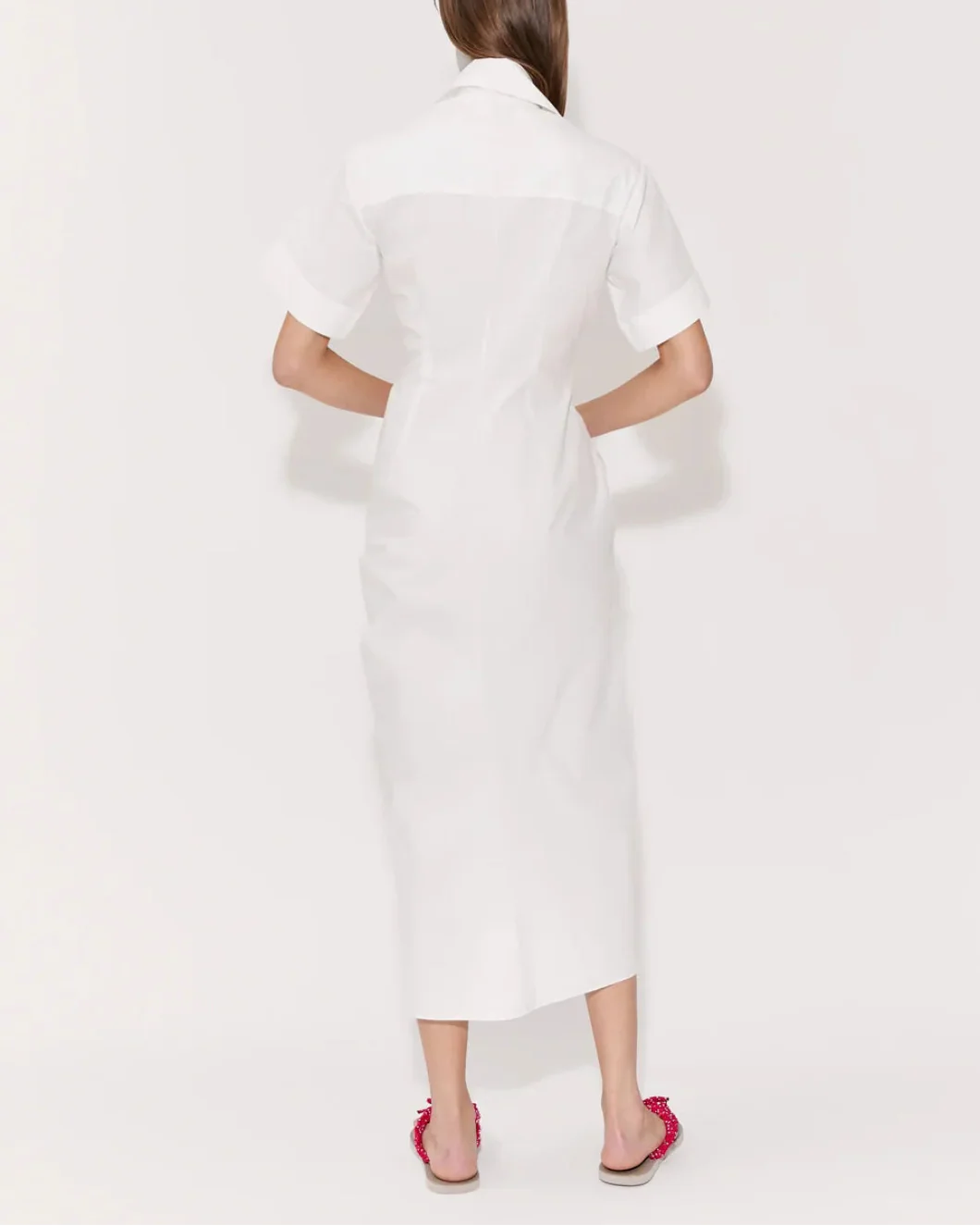 Gathered Ruffle Shirt Dress - Image 4