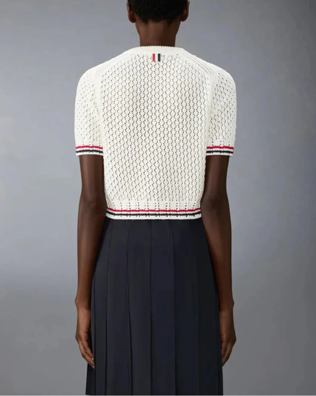 Cotton Pointelle Stitch Hector RWB Tee - Image 3