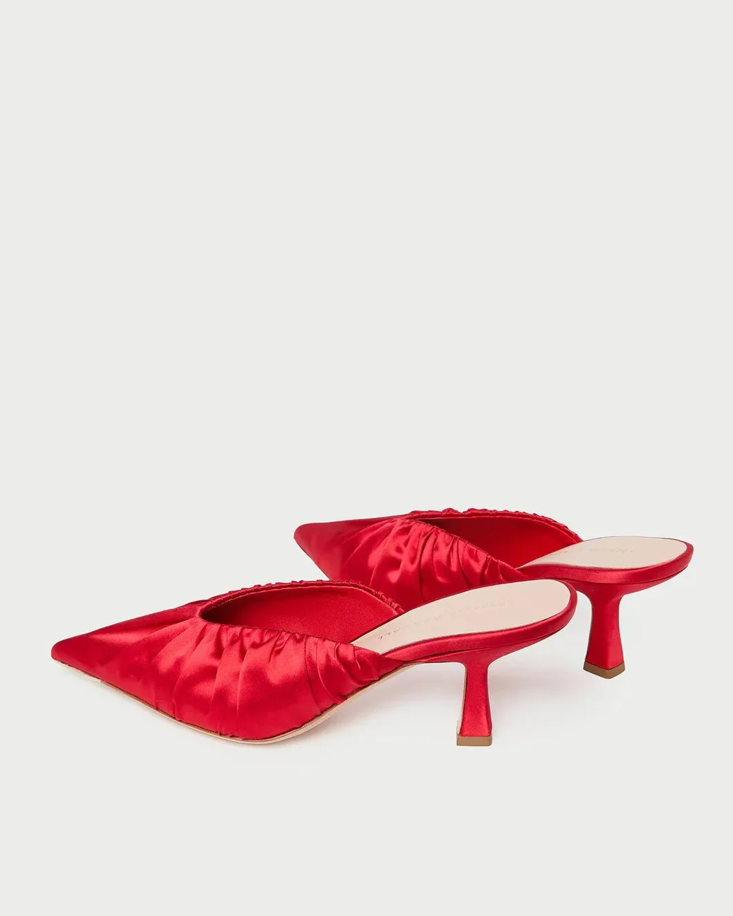 Inez Red Satin Mid-Heel Mule - Image 4