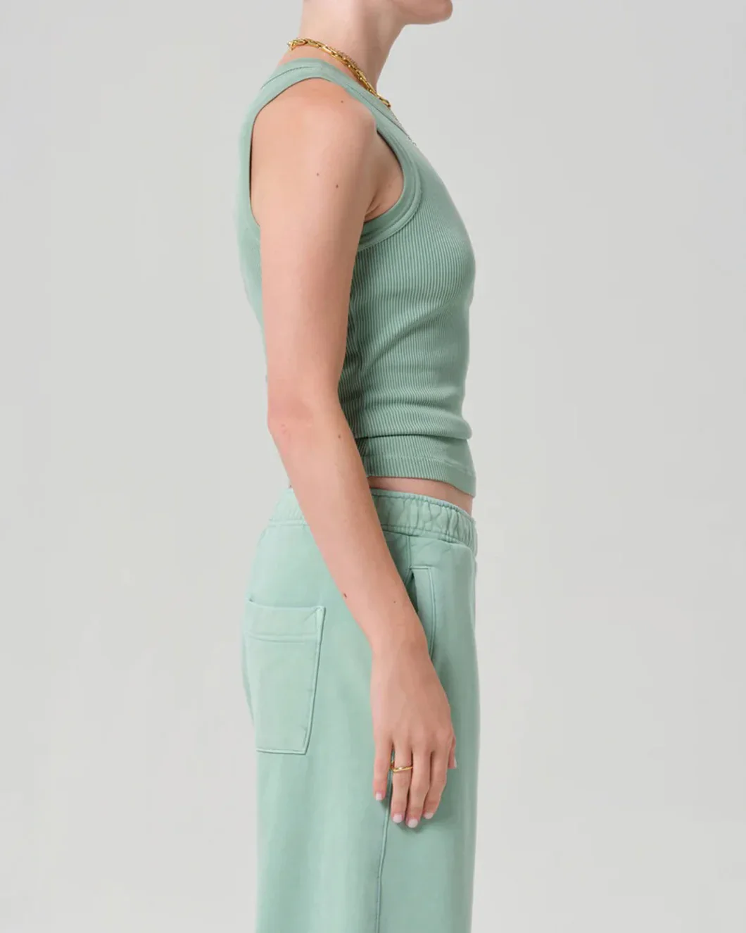 Isabel Rib Tank in Cadet - Image 3